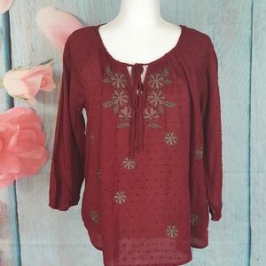 SKIES ARE BLUE Ladies Blouse 3/4 sleeve Size M